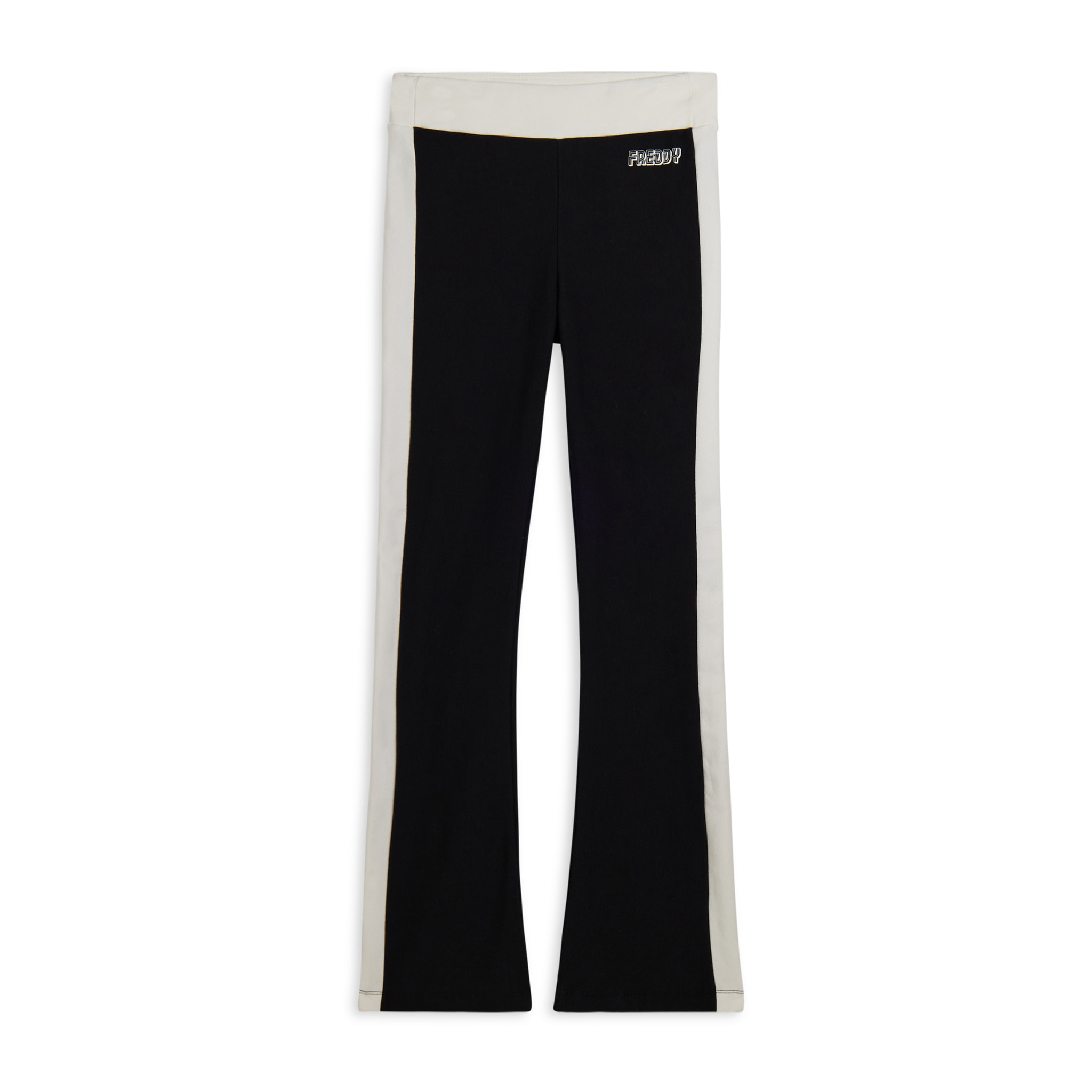Pantaloni slim flare in felpa con bande laterali