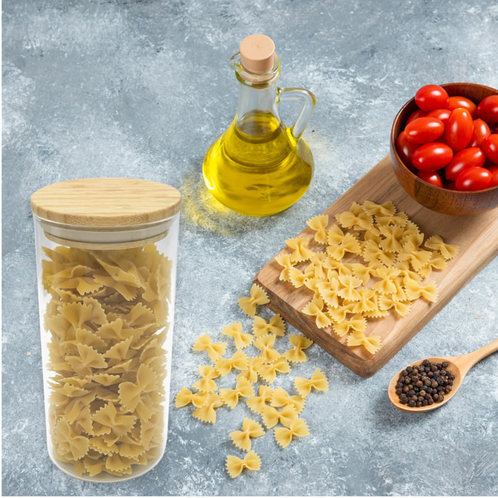 Boîte de conservation en verre 1,15L avec couvercle en Bambou Fackelmann Nature