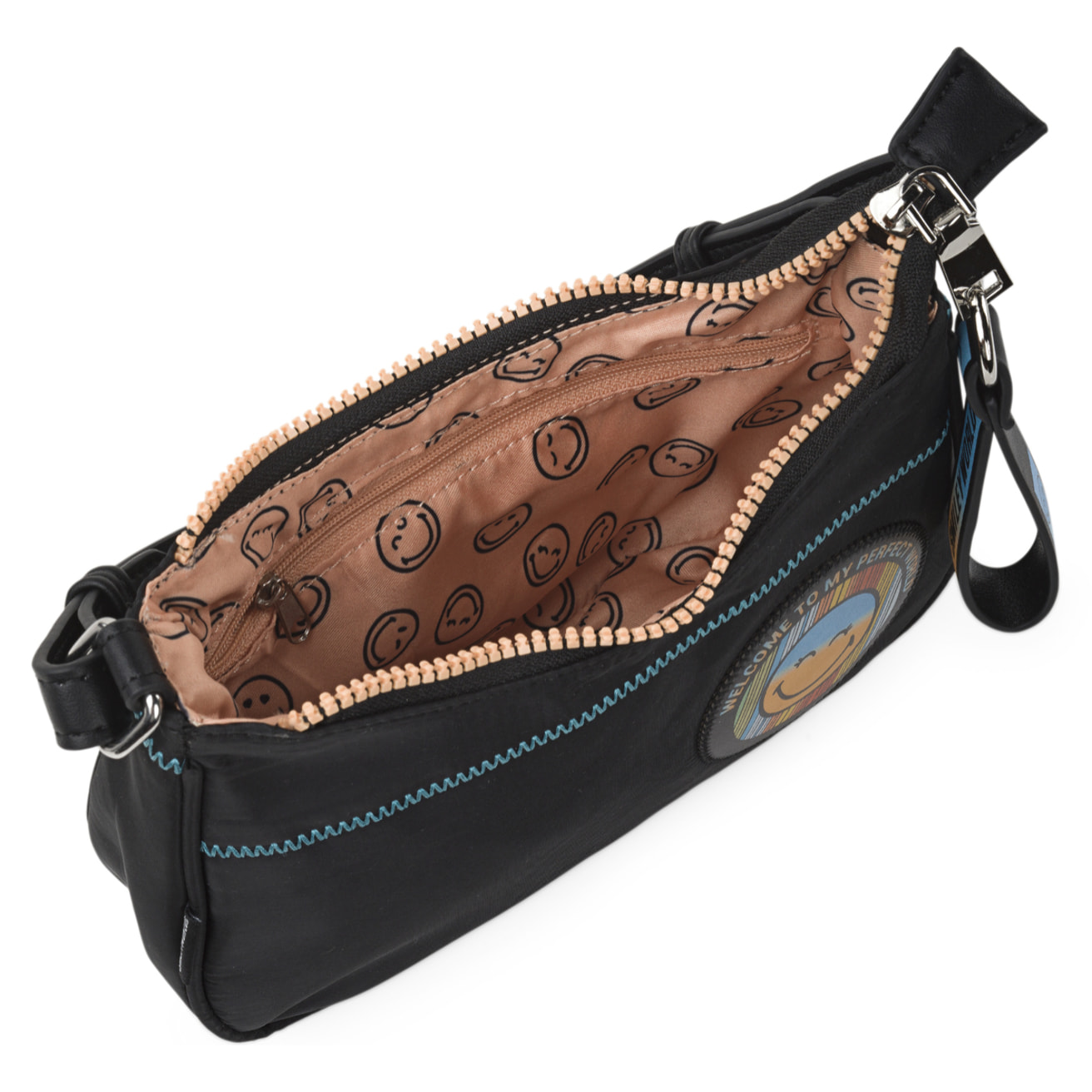 Bolso Bandolera Mujer Sint/Pu Smiley World Smiley Negro