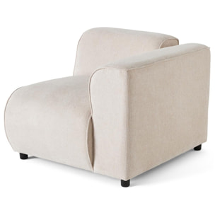 Suaro - Module d'assise d'angle droit en tissu texturé - Beige