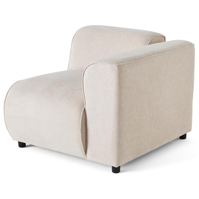 Suaro - Module d'assise d'angle droit en tissu texturé - Beige
