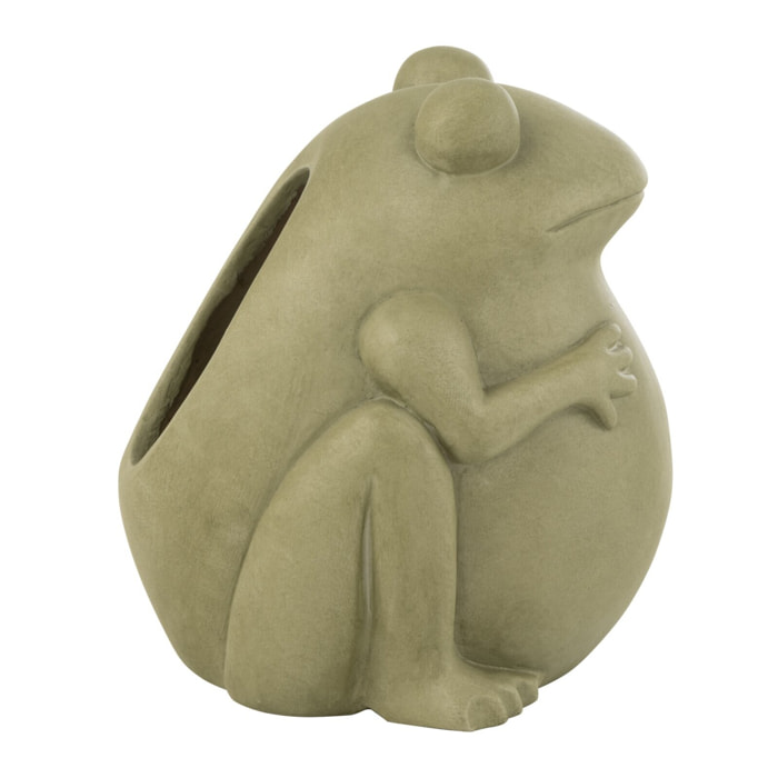 J-Line cache-pot Frog - céramique - vert - large - Ø 27 cm