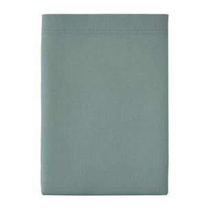 Drap plat uni en percale de coton, PREMIÈRE, Vert Agave