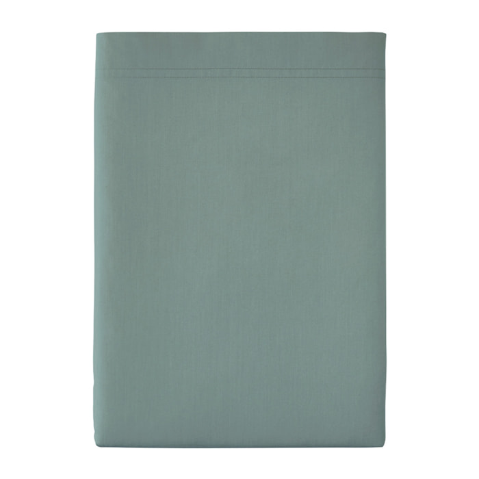 Drap plat uni en percale de coton, PREMIÈRE, Vert Agave