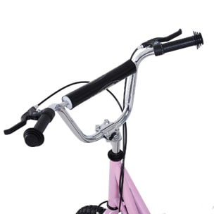 Trottinette patinette pour enfants à partir de 5 ans grands pneus guidon réglable poignée frein et béquille acier rose