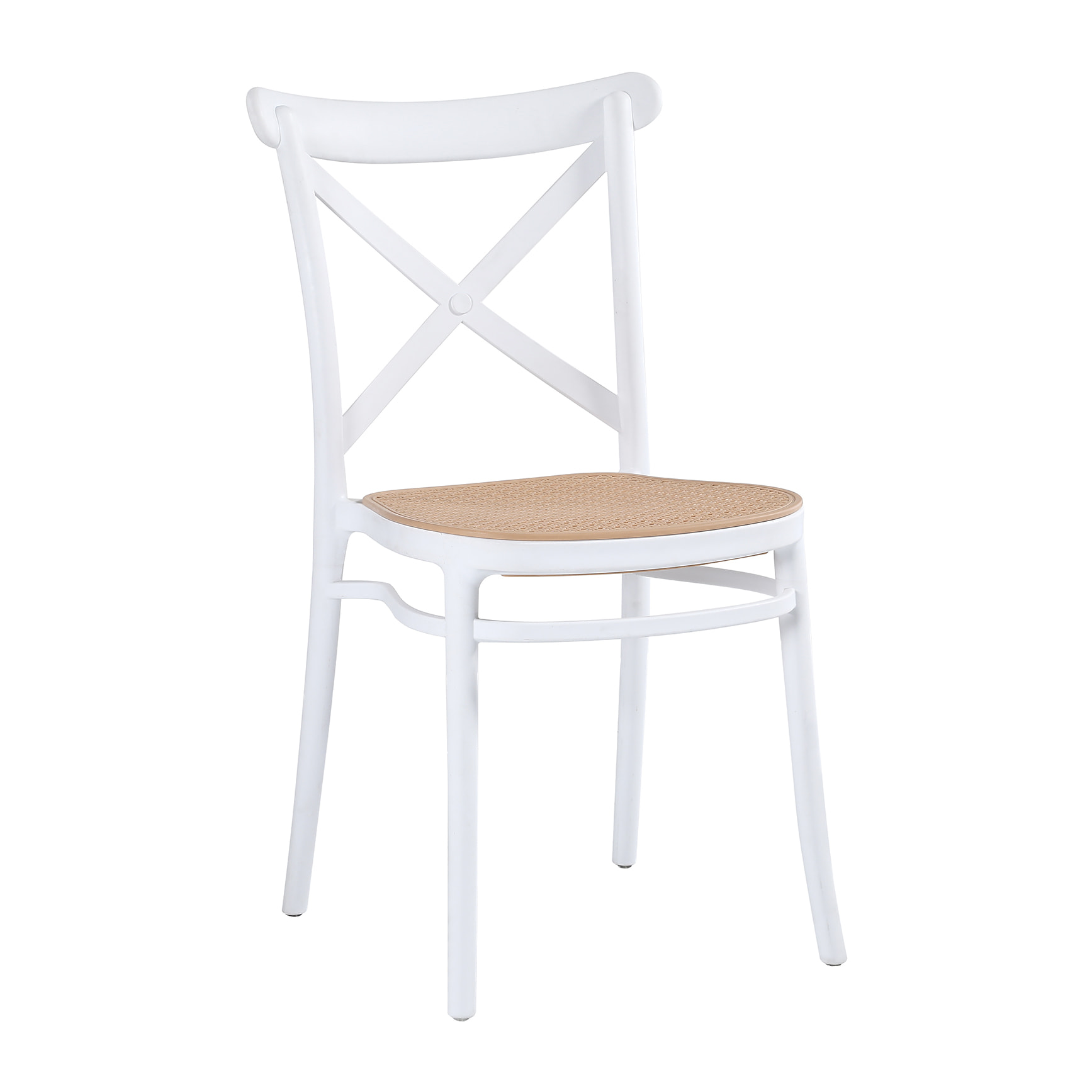 Set da 4, Sedia tosca 2, in polipropilene,bianca, seduta corda