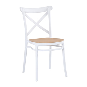 Set da 4, Sedia tosca 2, in polipropilene,bianca, seduta corda