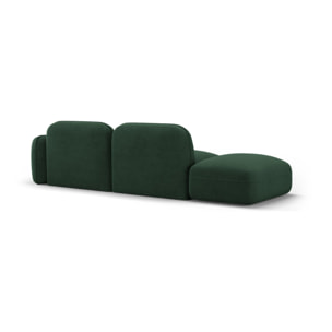 Canapé modulable gauche "Lucien" 3 places en velours vert