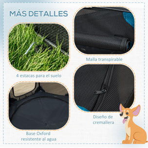 Parque Plegable para Perros y Gatos de 8 Paneles Parque de Juego para Mascotas con Bolsa de Transporte Recinto Portátil para Conejos Conejillos de Indias Ø91x58 cm Azul