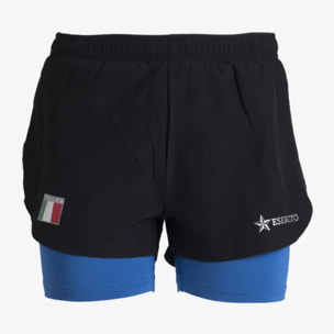 Pantaloncini Esercito running azzurri donna