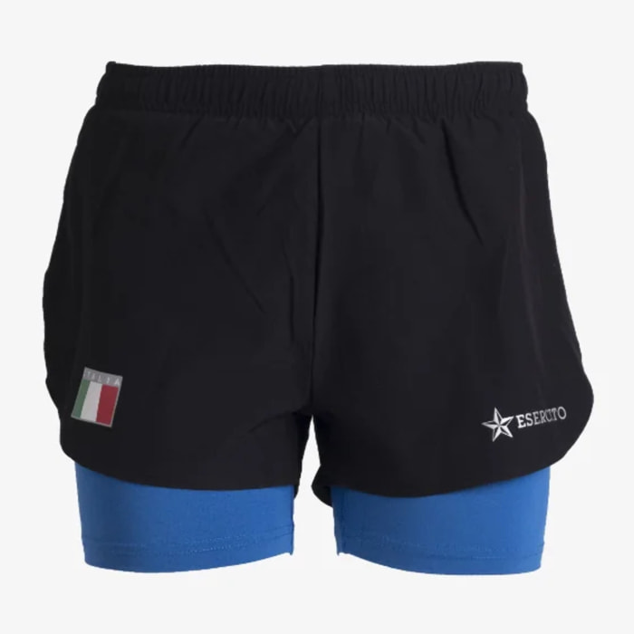 Pantaloncini Esercito running azzurri donna
