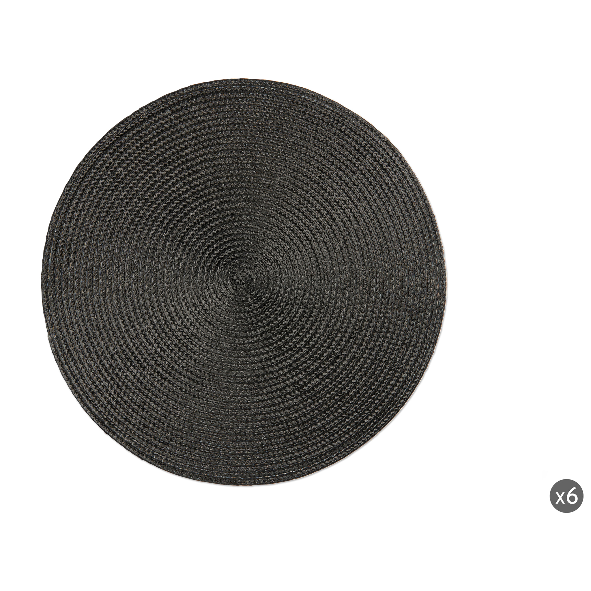 Set de 6 sets de table ronds Excelsa – Round, Polypropylène Noir
