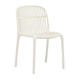 Set da 4 sedie da esterno bianca in polipropilene – Sintra