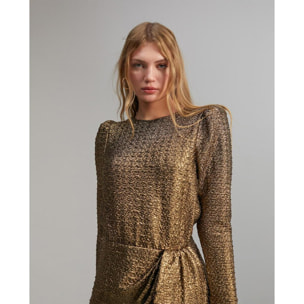 Abito corto con maniche lunghe a sbuffo