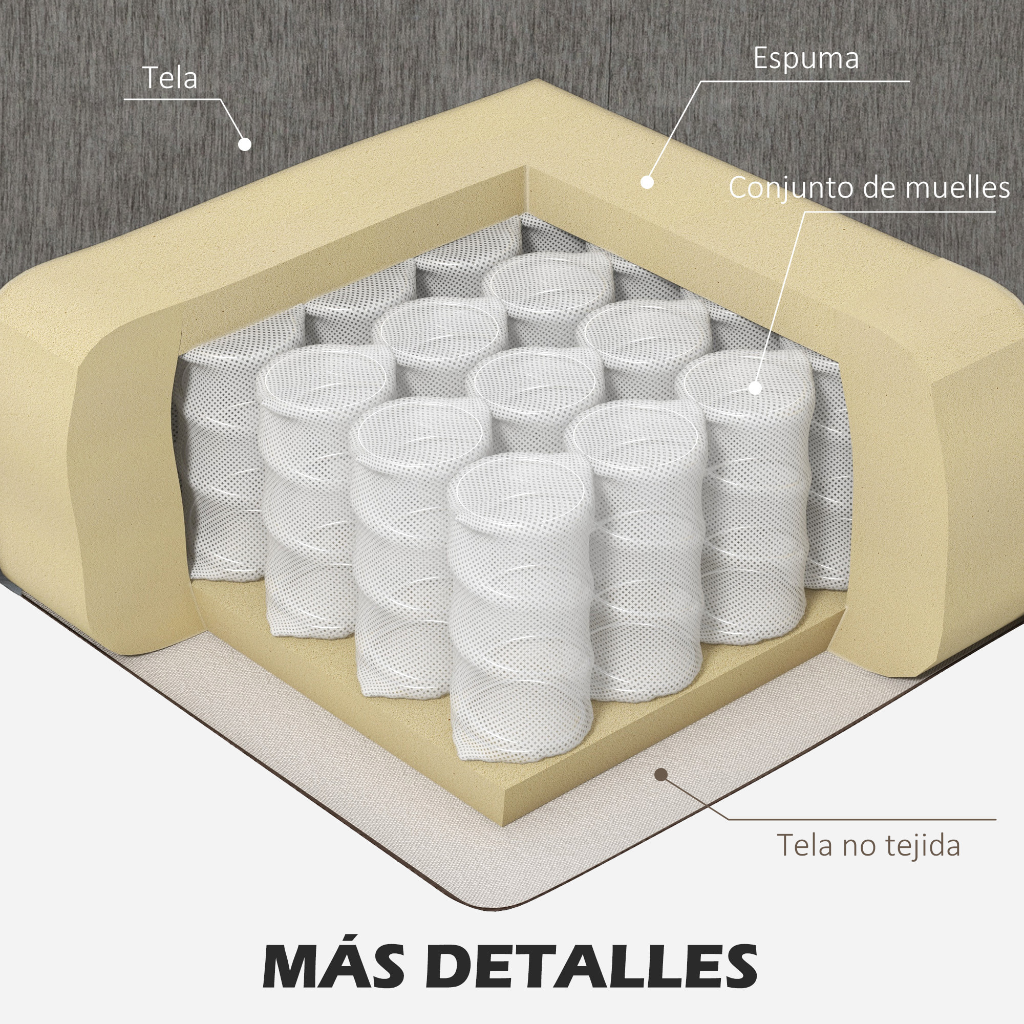 Sofá Chaise Longue Reversible, Sofá de 3 Plazas en Forma de L, Tapizado en Chenilla, Asiento y Respaldo Acolchados, Estructura de Acero, 186x130x84 cm, Marrón Topo