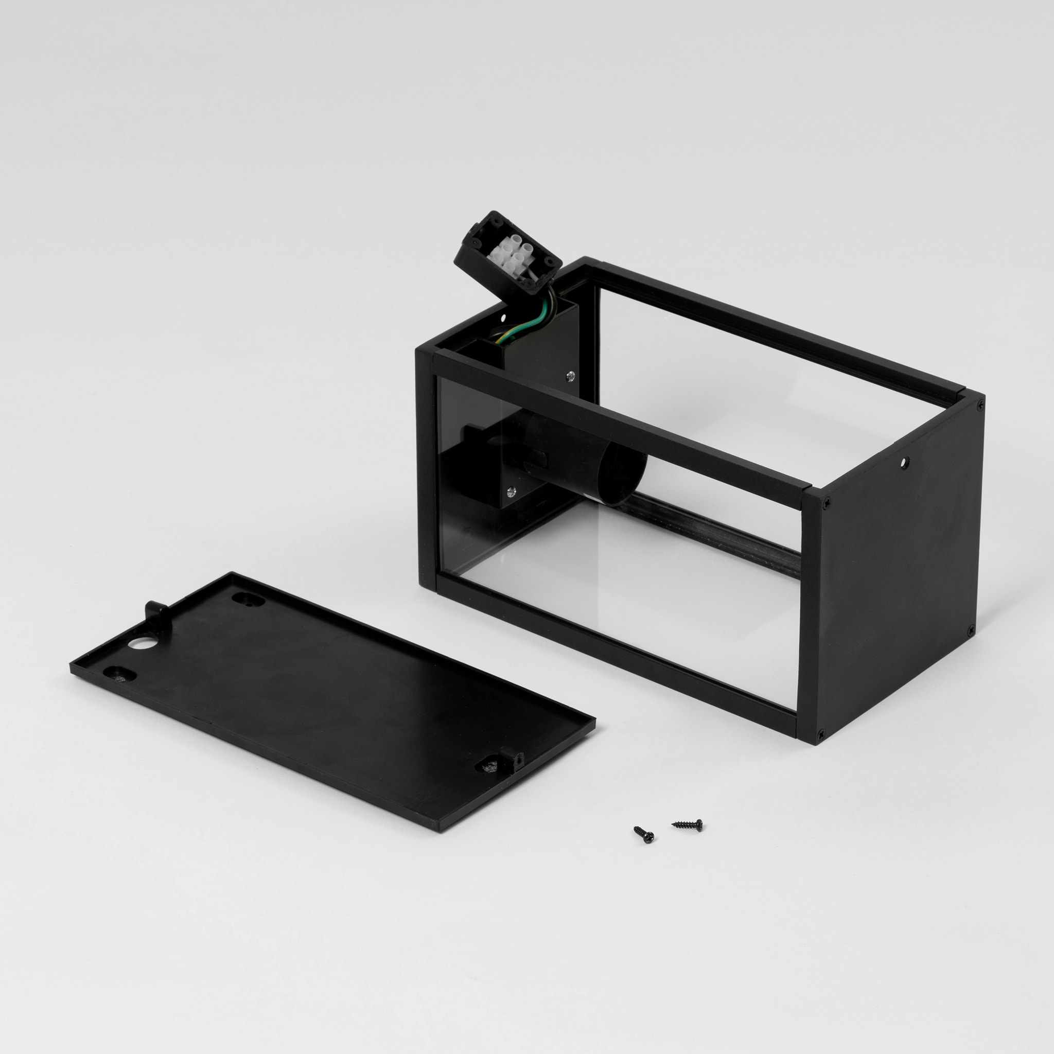 FORLIGHT Pristol Apliqiue rectangular para bombilla E27 en color negro