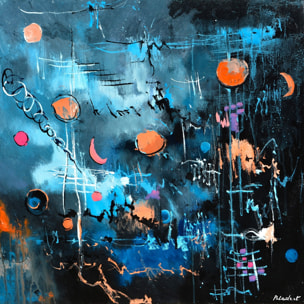 Tableau abstrait la nuit des étoiles Toile imprimée