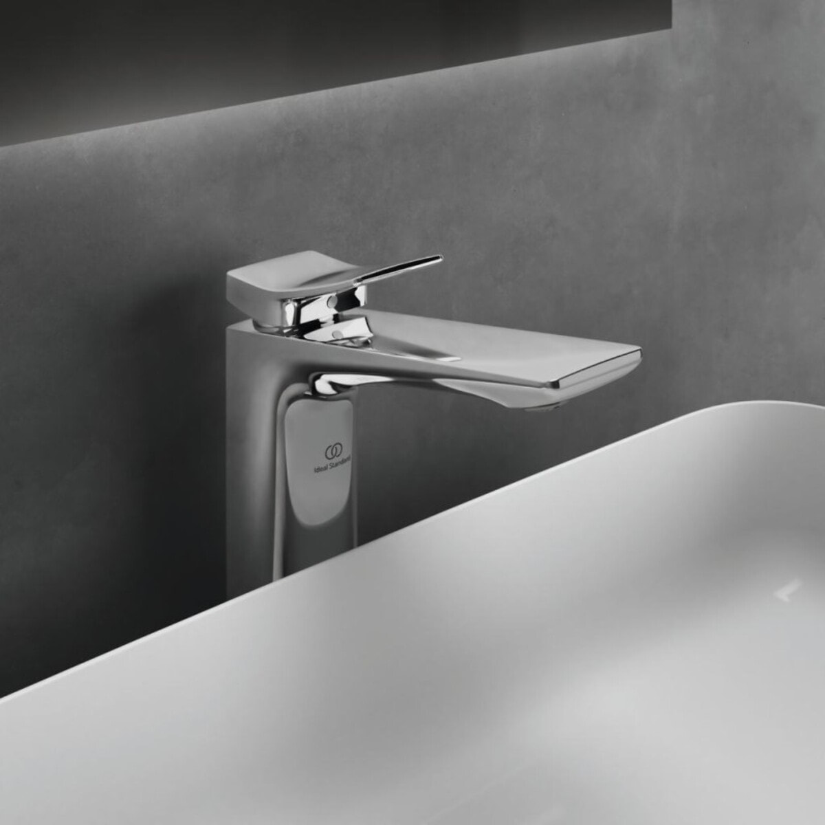 Mitigeur lavabo Conca réhaussé sans tirette sans vidage chrome