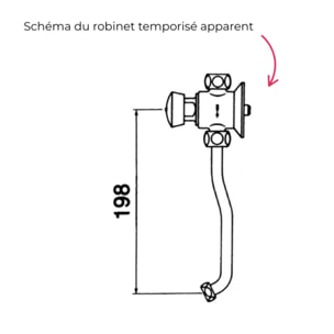 Pack urinoir Coquille + robinet temporisé apparent