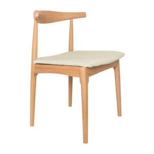 Chaise rembourrée Roma -tapissé-couleur taupe 55 x 85 x 61 cm