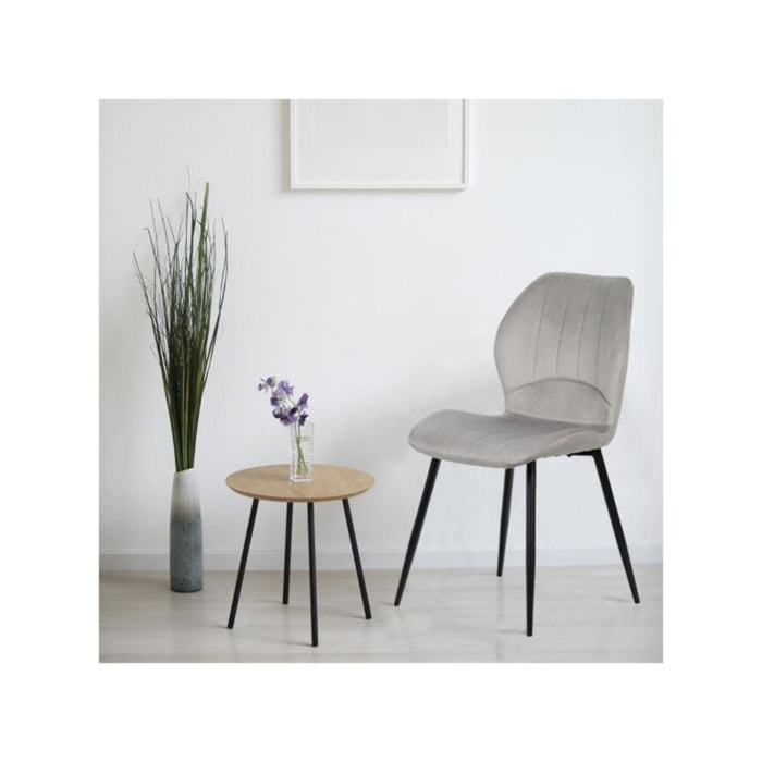 Chaise rembourrée en velours & pieds métal - FAUSTINE