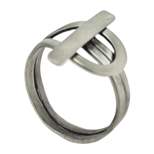 Anillo Cierre en latón chapado plata de ley 10µ