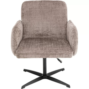 Chaise avec accoudoirs pivotante Tabea marron Kare Design