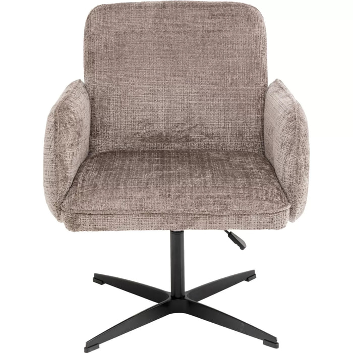 Chaise avec accoudoirs pivotante Tabea marron Kare Design