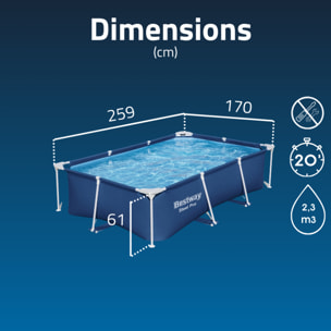 Bestway Piscine hors sol rectangulaire Steel Pro® 259 x 170 x 61 cm Bestway