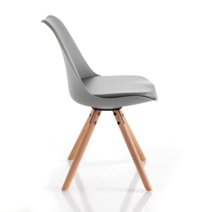 Tomasucci Lot de 2 chaises KIKI WOOD - GRIS