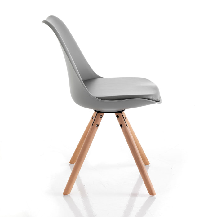 Tomasucci Lot de 2 chaises KIKI WOOD - GRIS