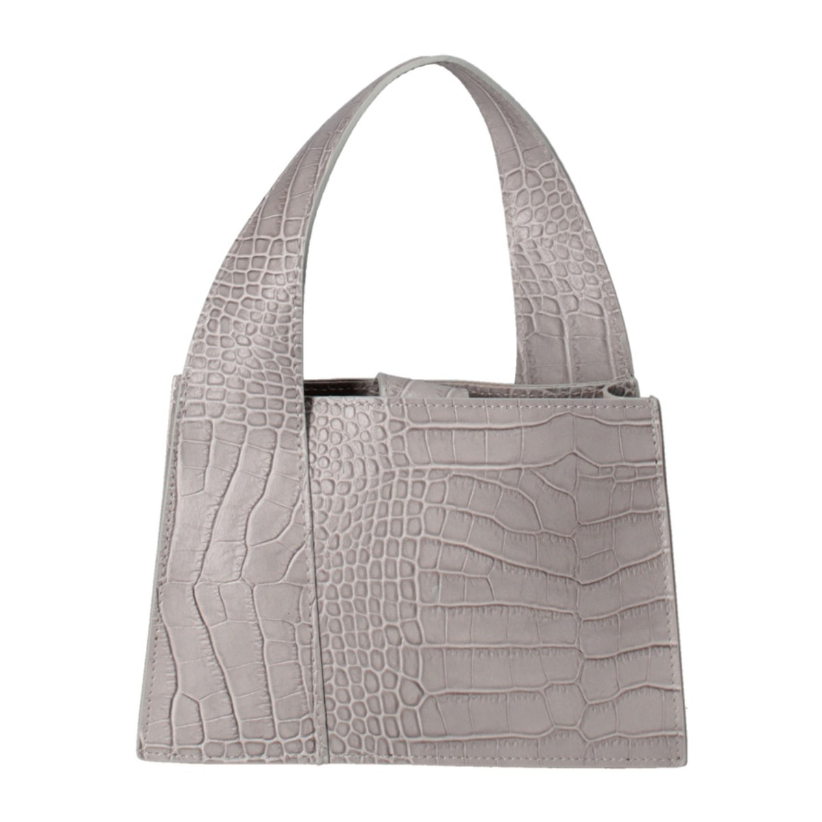 Borsa a mano da donna - Modello False - Vera pelle effetto cocco - 21.0 x 14.0 x 8.0 cm