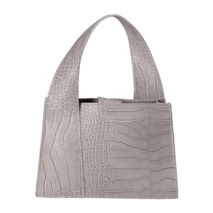 Borsa a mano da donna - Modello False - Vera pelle effetto cocco - 21.0 x 14.0 x 8.0 cm