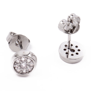 Pendientes de Circonita Brillante acabados en rodio