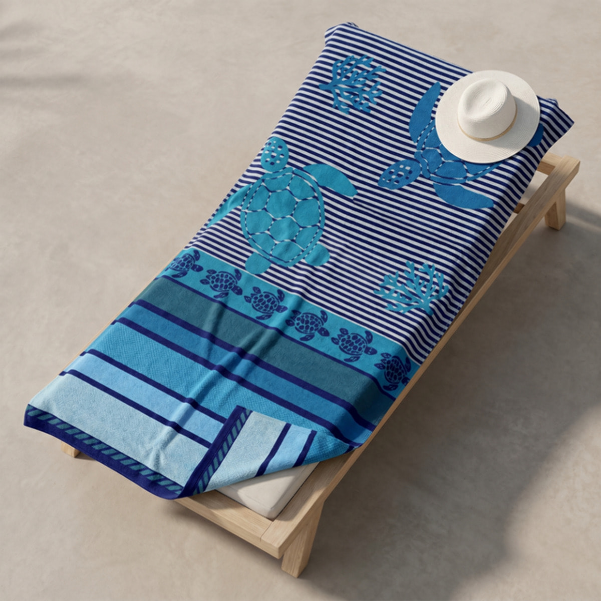 Telo mare in spugna jacquard, 90x165 cm, 100% cotone egiziano, super assorbente e ad asciugatura rapida, fantasia tartarughe intrecciata, morbido e resistente, certificato OEKO-TEX, ideale per spiaggia piscina e viaggio