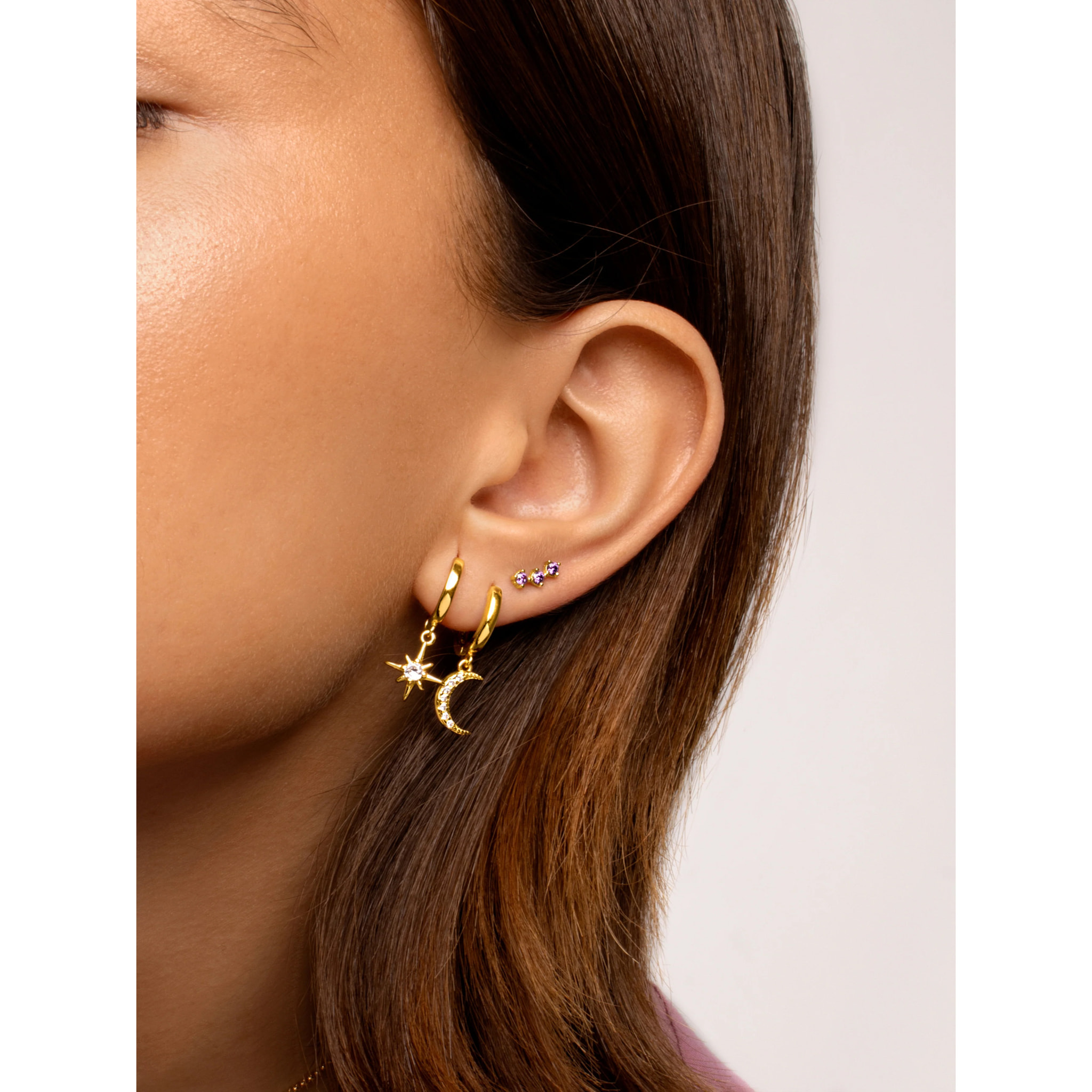 Orecchino Polar Moon Spark Argento Placcato Oro