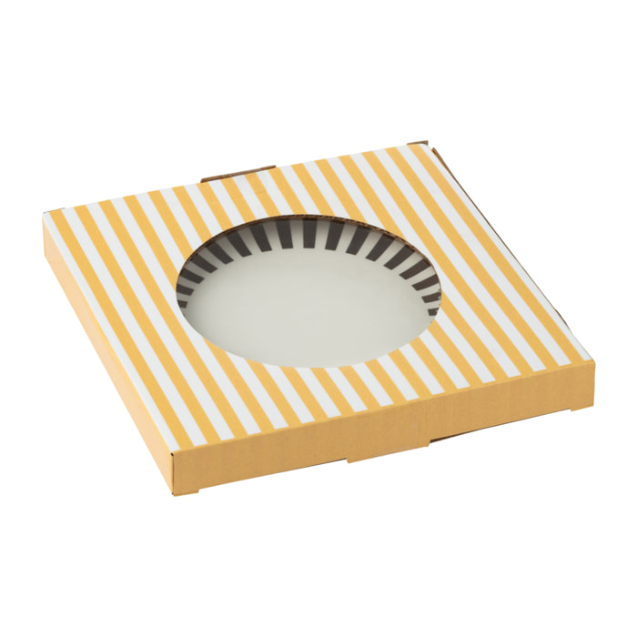 J-Line assiette Lignés - porcelaine - or/blanc - medium - boîte de 4