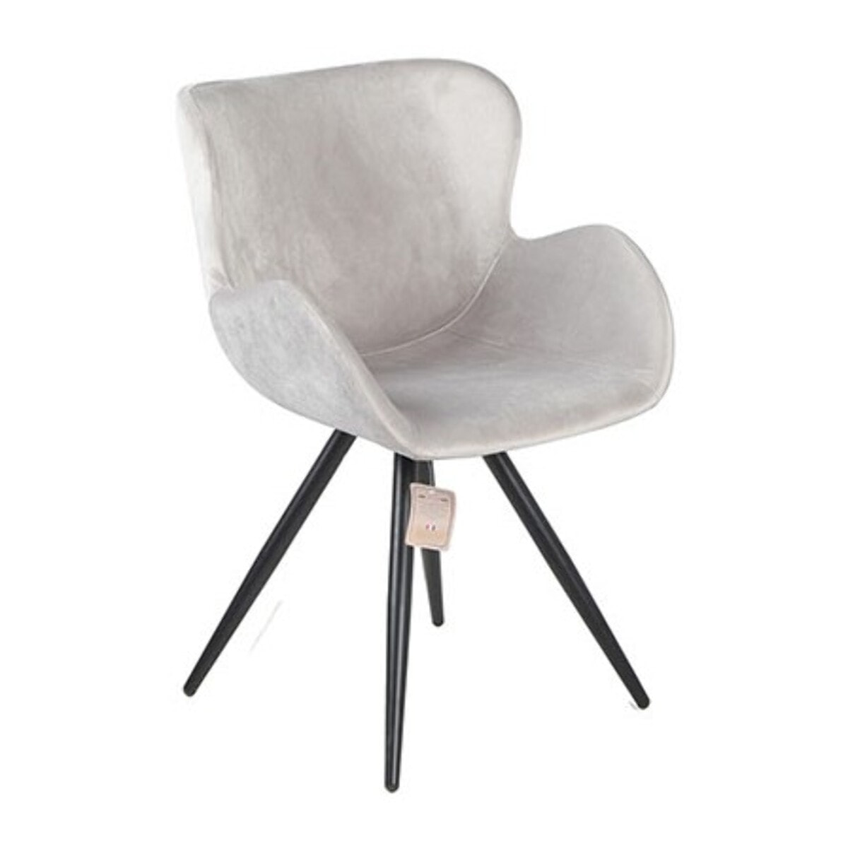 Chaise en velours avec piètement en métal noir - LILOU
