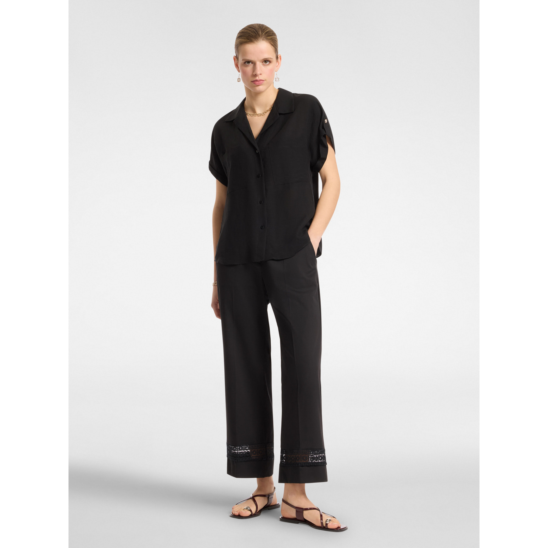 Elena Mirò - Camisa de manga corta - Negro