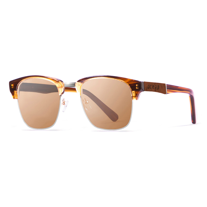 Gafas de sol OCEAN NIZA - Carey con patillas demi marrón y elm burl / Marrón