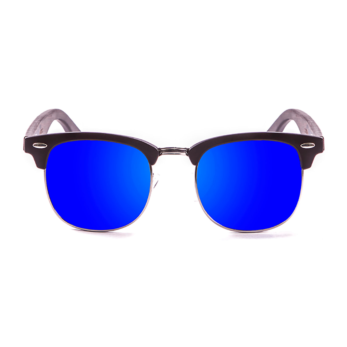 Gafas de sol PALO ALTO EPOKE - Mate negro y / Revo azul y patilla negra bambú
