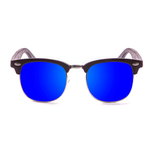 Gafas de sol PALO ALTO EPOKE - Mate negro y / Revo azul y patilla negra bambú