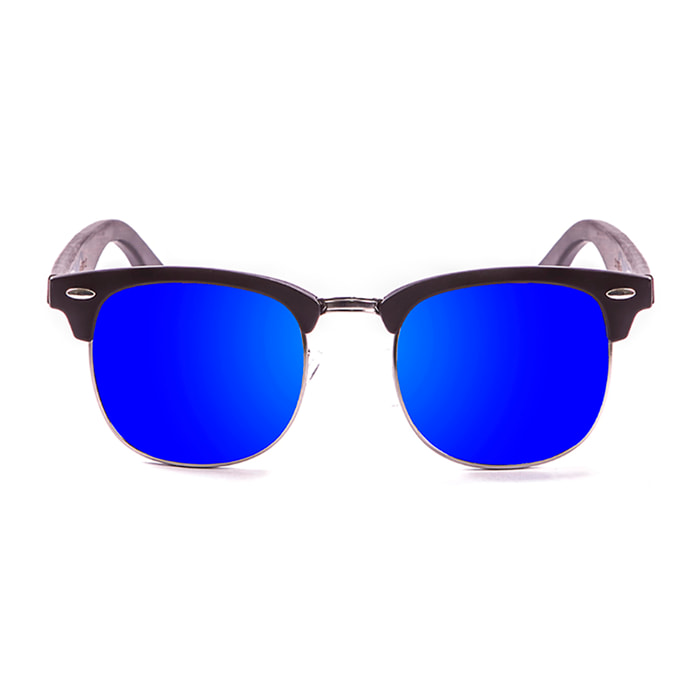 Gafas de sol PALO ALTO EPOKE - Mate negro y / Revo azul y patilla negra bambú