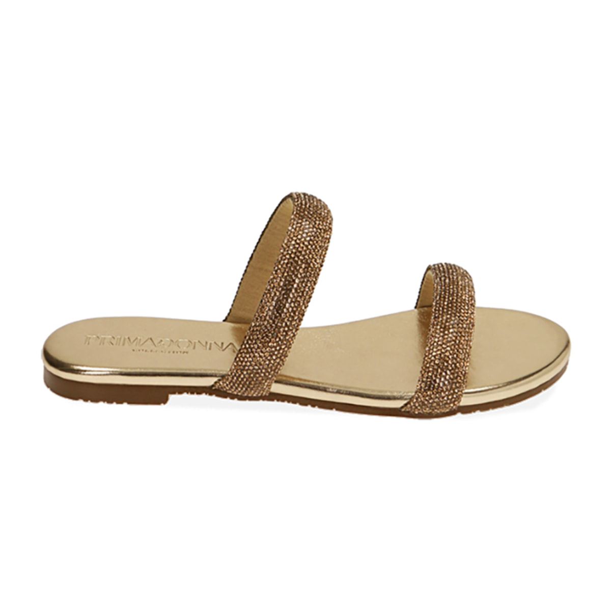 Sandalias planas de oro