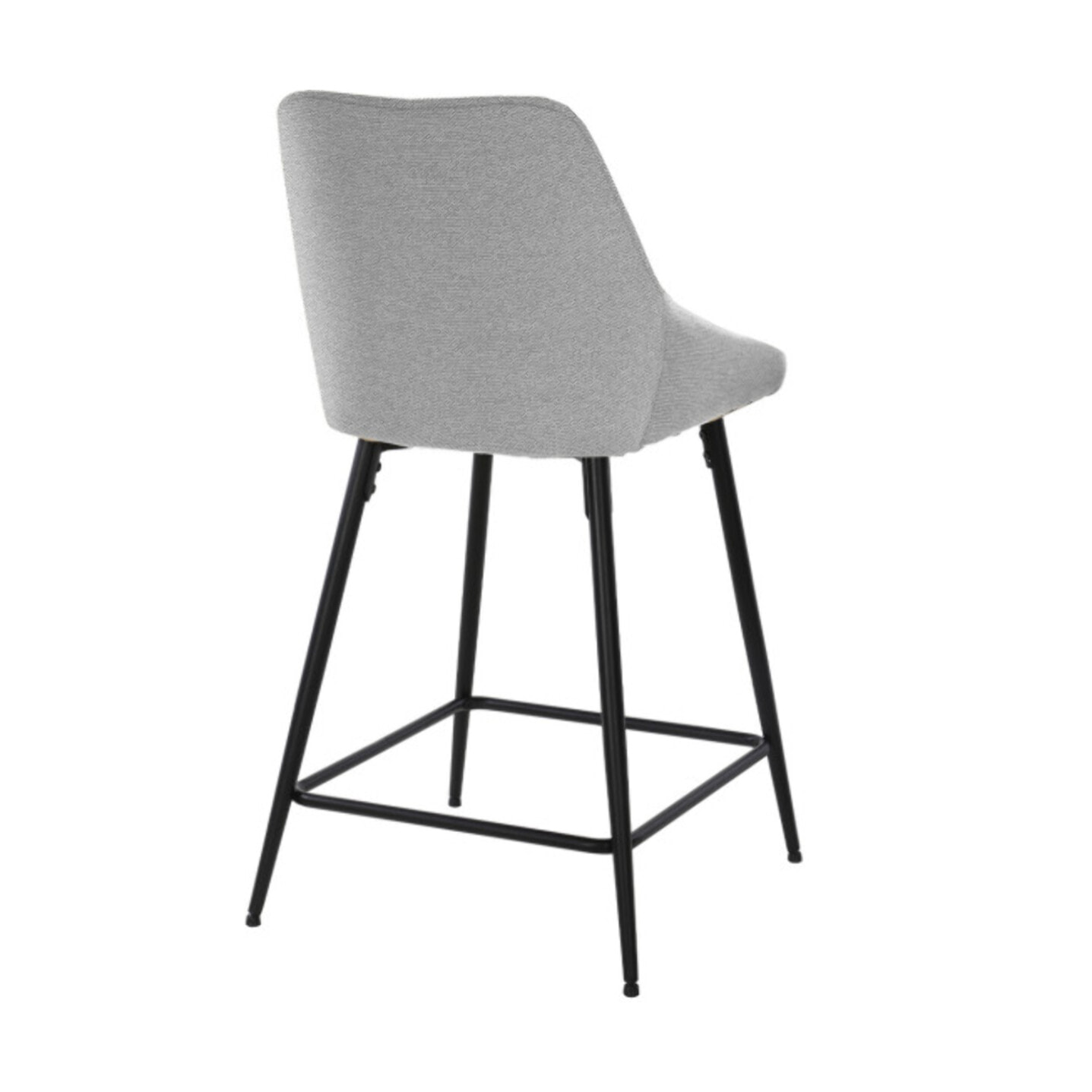 Chaise de bar en tissu avec pieds évasés en métal noir - MONDO