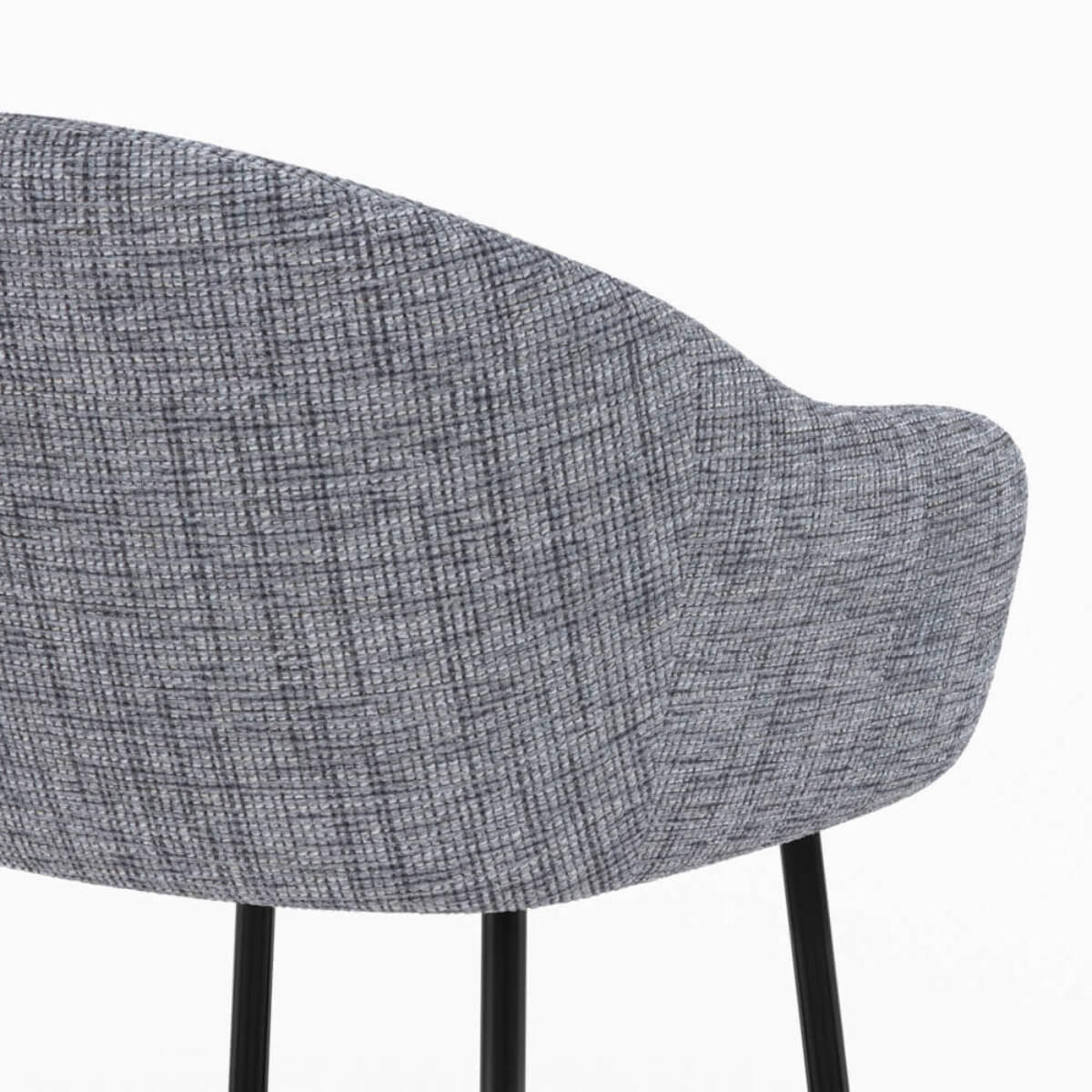 Chaise de bar en tissu gris chiné 76 cm - Socky
