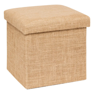 Pouf de rangement "Mix 'n' Modul" en toile de jute 31x31cm