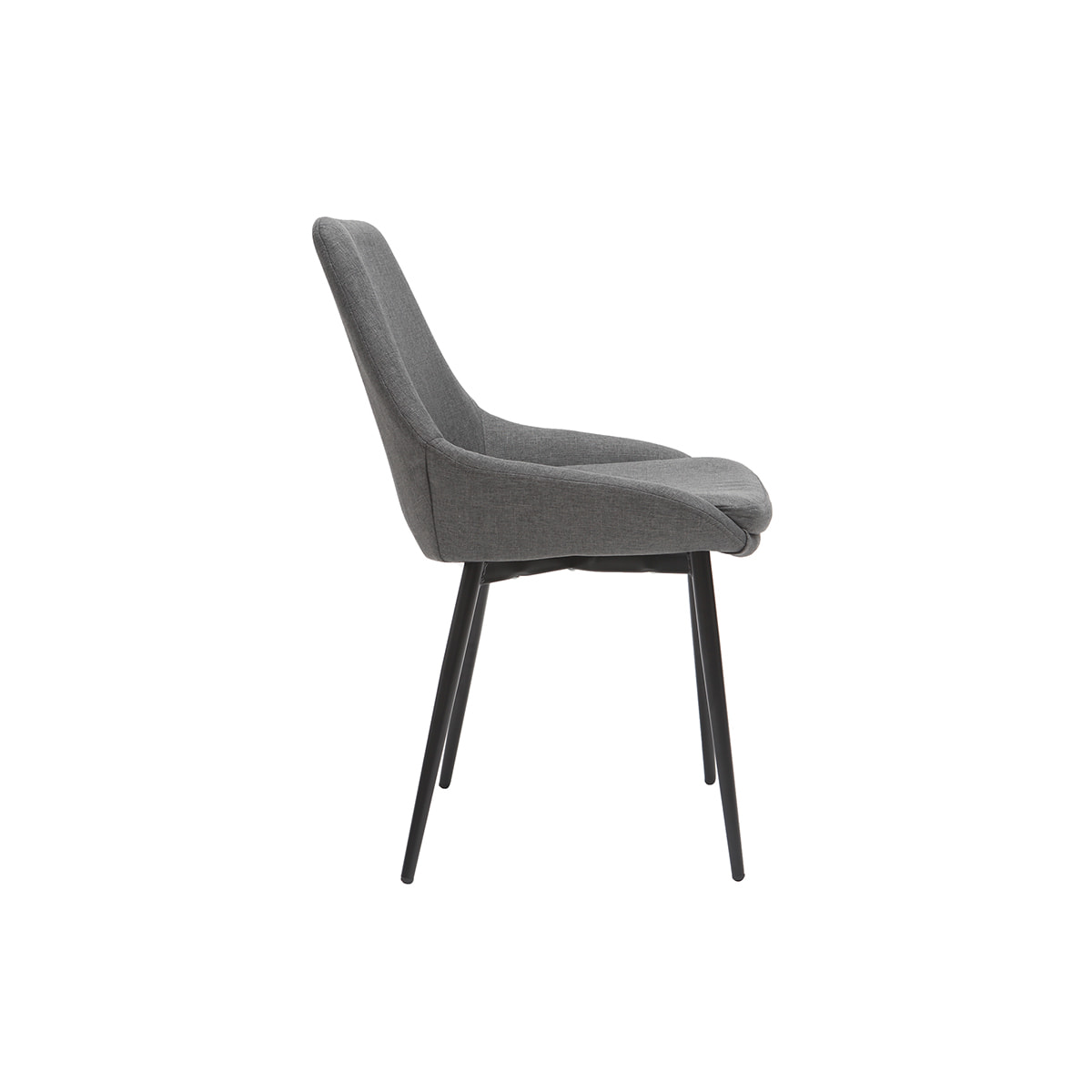 Chaises design en tissu gris et métal noir (lot de 2) HOLO