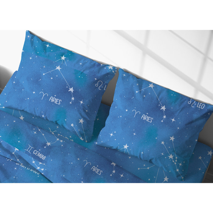 Copripiumino In 100% Cotone Disegno Zodiaco GI