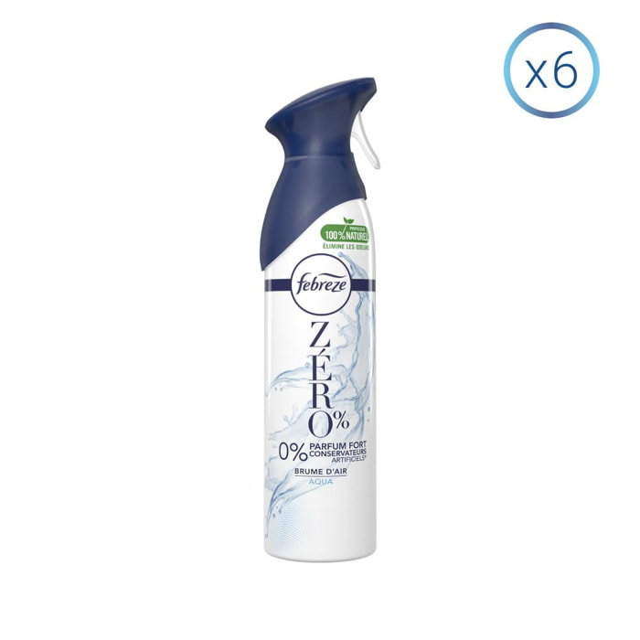 6 Sprays Desodorisant Zero% Aqua 300ml, Febreze